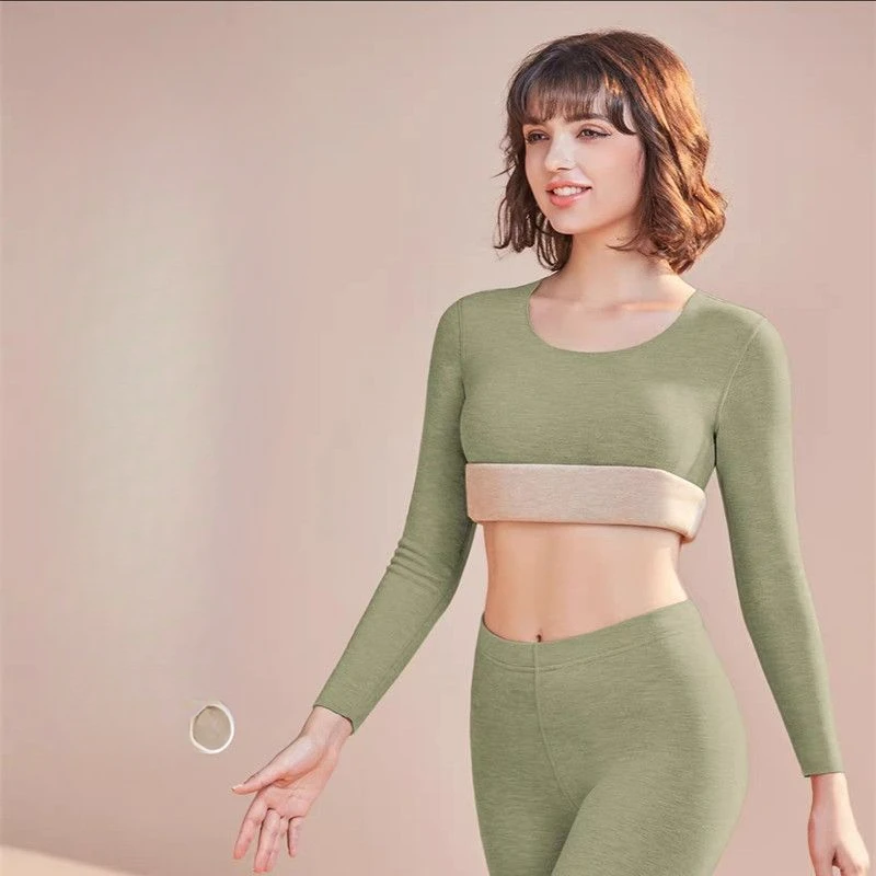 Winter Women's New Thermal Underwear Lingerie Set Female Long Sleeve Tops Warm Pants Leggings Ladies 2 Piece Sets H634