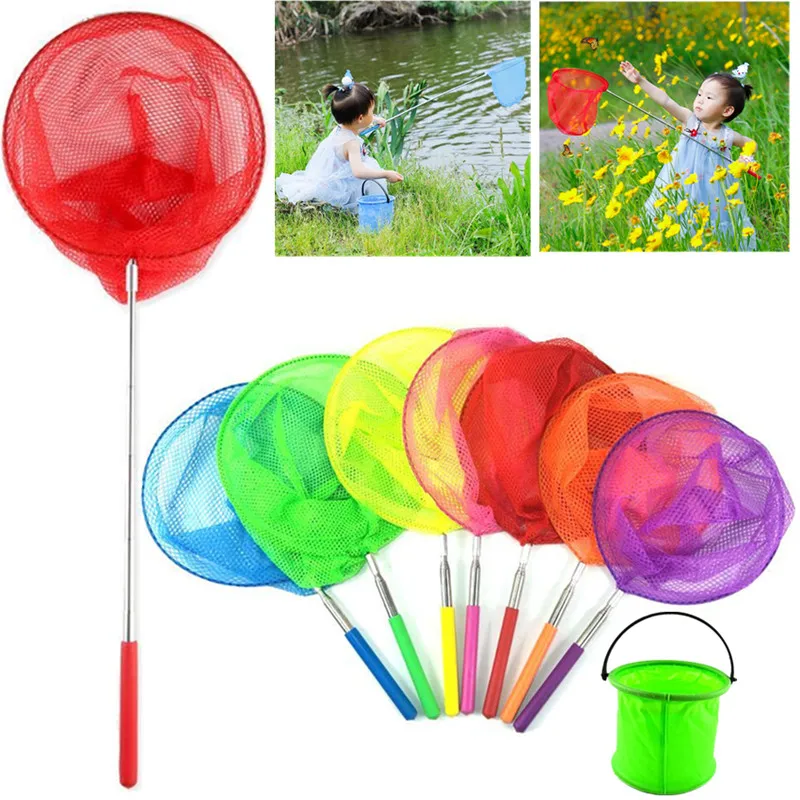 

Kids Fishing Net Rainbow Telescopic Butterfly Net Insect Catching Nets For Children Catching Insects Bug Small Fish Tools