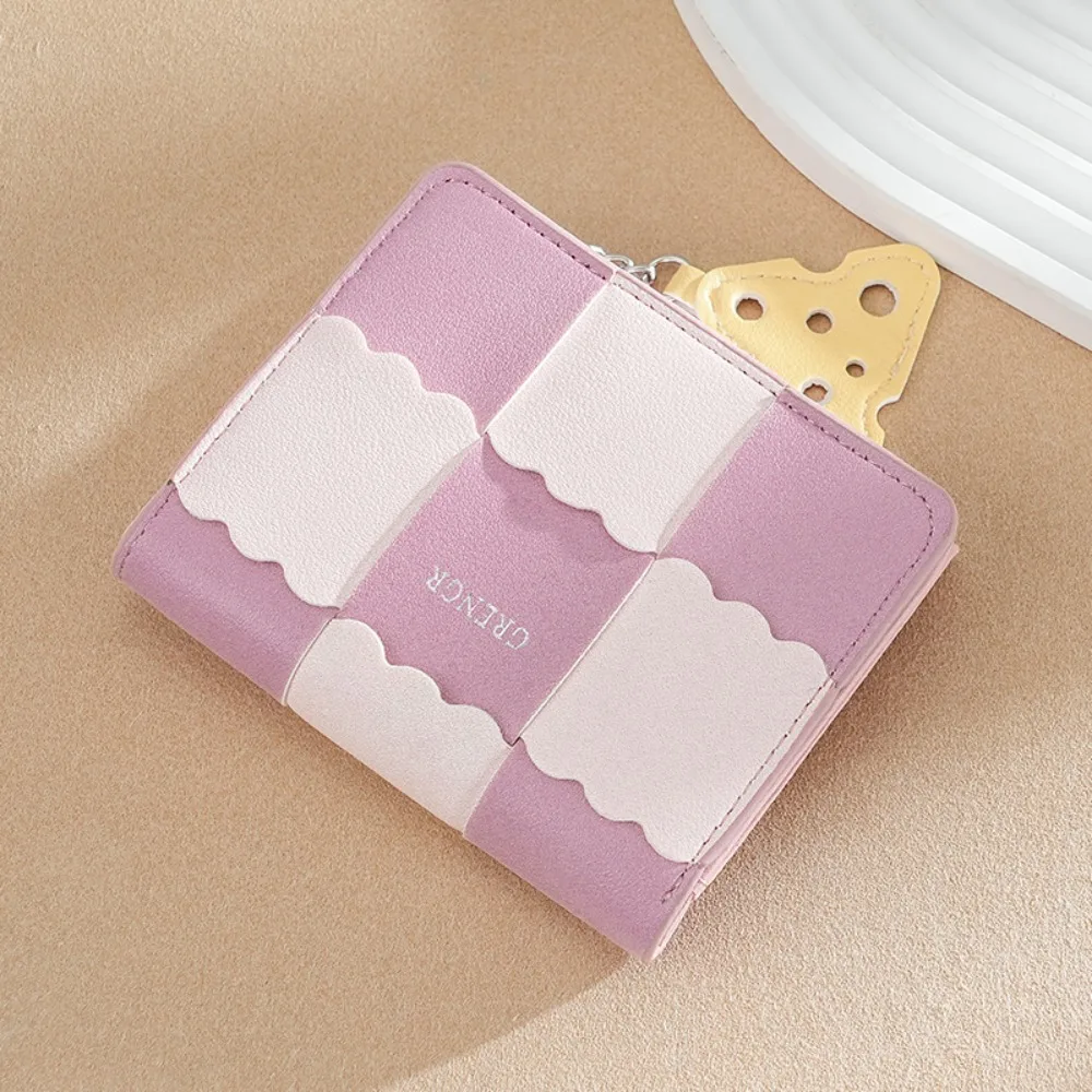 Original Biscuit Woven Short Wallet with Multiple Card Slots Small Exquisite Minimalist Document Bag Zero Wallet Female