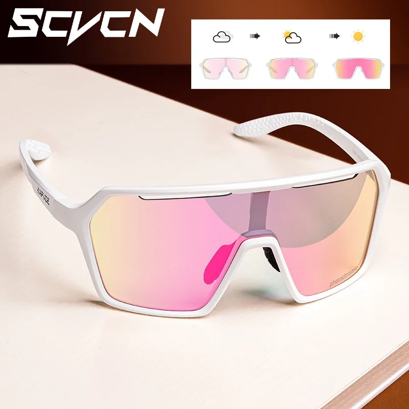 Photochromic UV400 Cycling Sunglasses for Men - Sports, Mountain Bike & Road Bicycle Eyewear