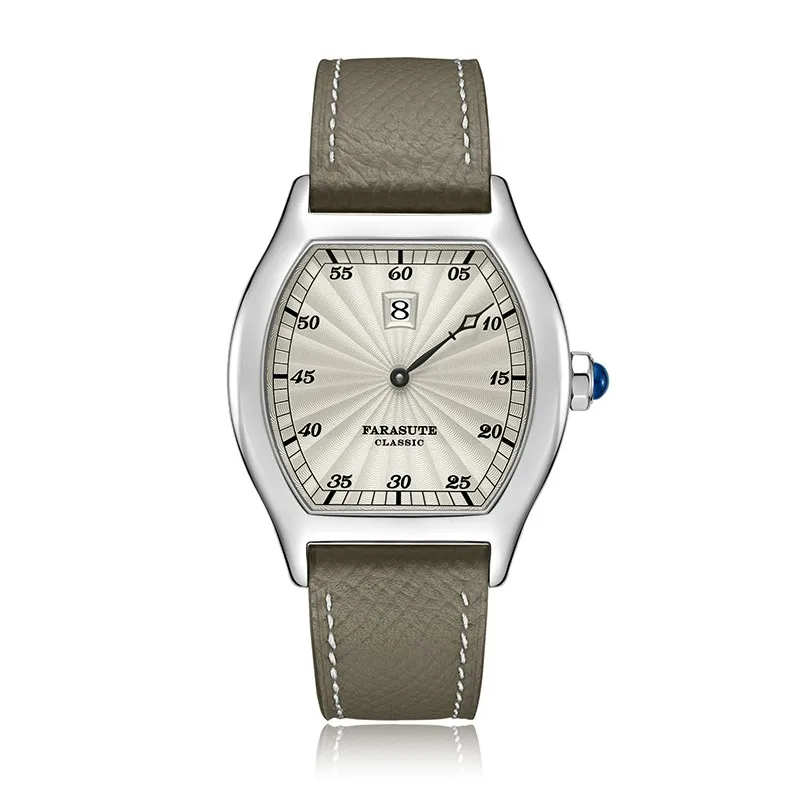 FARASUTE Jump Hour Automatic Men Watch Retro Seagull Movement Sapphire UK Stock