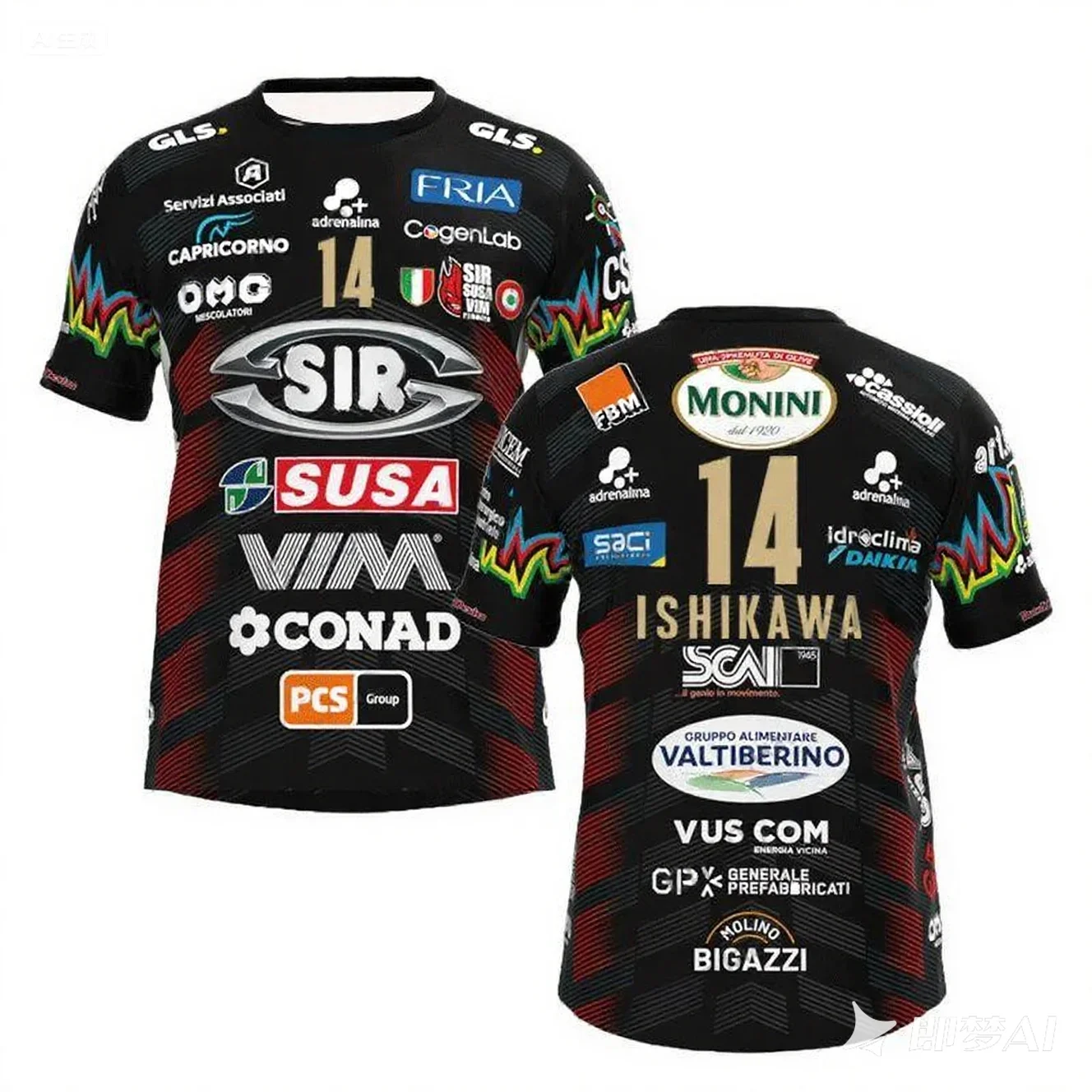 2025Men Women No. 14 Volleyball Jersey Sir Safety Perugia Tshirt