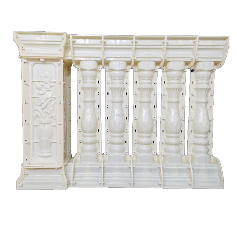 European Roman Columns Mold Home Garden Cement Vase Column Villa Balcony Handrail Fence Column Building Retro Garden Decoration