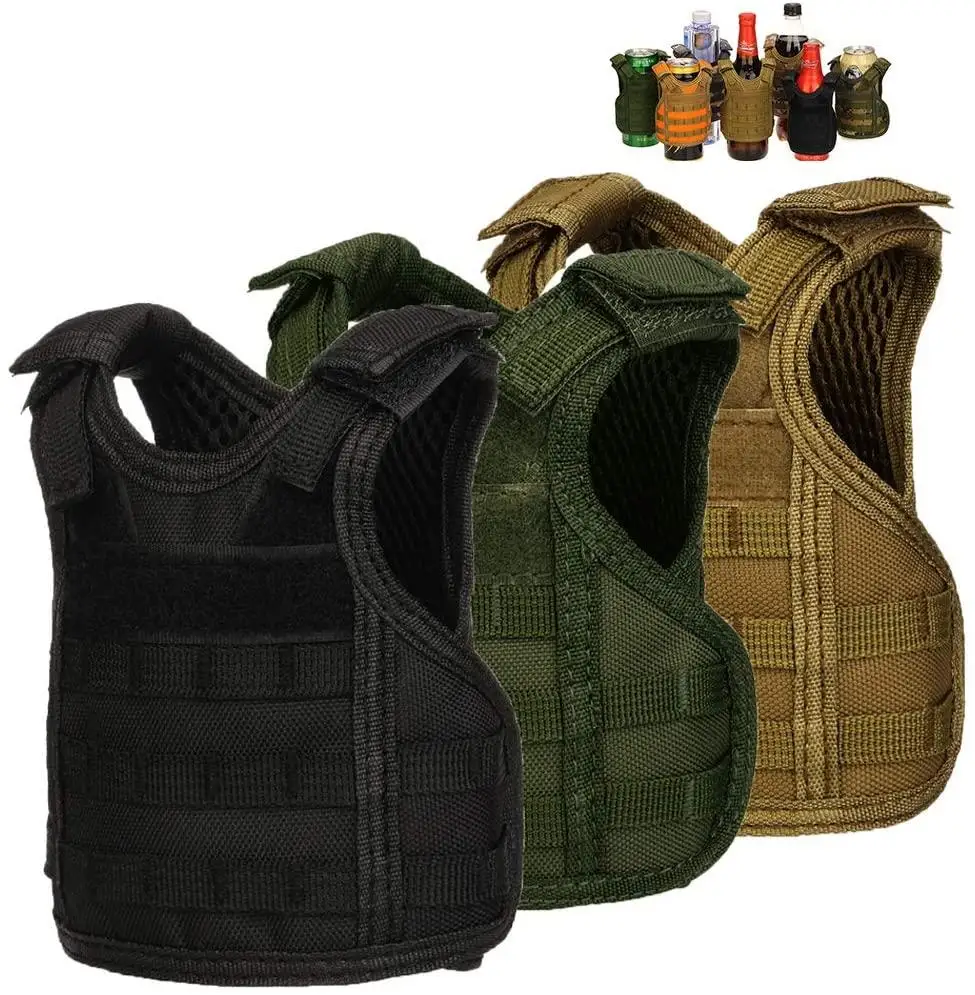 Tactical Beer Vest Military Molle Vest Beverage Cooler Adjustable Shoulder Strap 