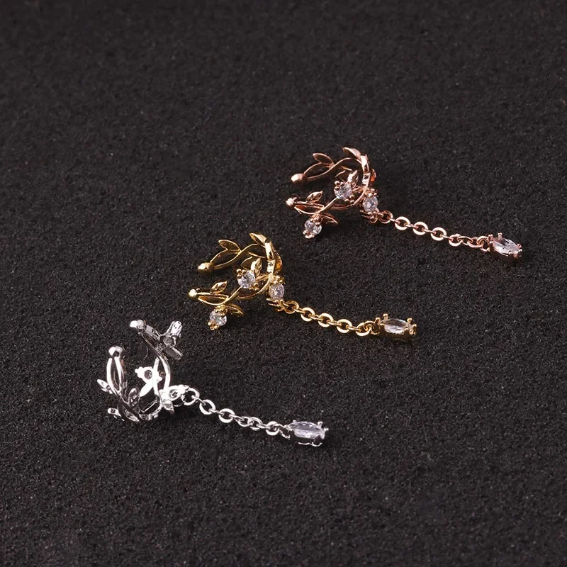 Helix cartilage conch fake piercing jewelry adjustable stainless steel Cz ear cuff no piercing conch cuff earring ear clip earrings clip earrings ear clip ear accessories 1Pc