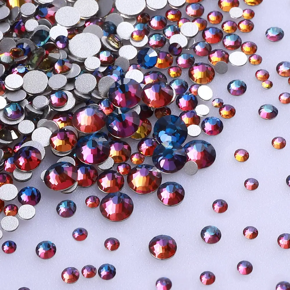 3000 Teile/beutel Großhandel Funkelnden Flatbase Glas Strass Mix Größe Nicht Hotfix Kristall Für Nail art Handwerk Bekleidungs Dekoration – Detail 19