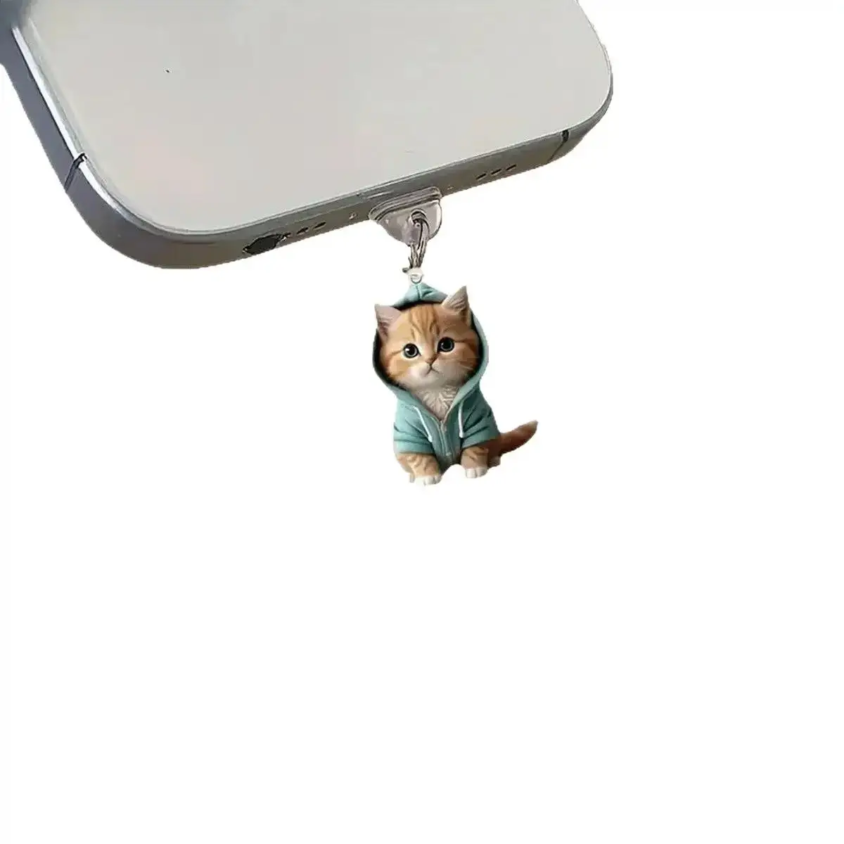 귀여운 고양이 모양 범용 먼지 방지 플러그, 휴대폰 충전 포트 장 걸이형 먼지 방지 플러그, 아이폰, 화웨이, 타입C 인터페이스 액세서리