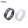 6mm Flat Black White Ceramic Rings For Women Men Minimalist Zirconia Jewelry Waterproof Simple Fashion Gift US Size 6 To 12 1