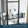 Over The Door Shower Caddy 5 Tier Rustproof Adjustable Organizer with 2 Toothbrush Holders 4 Hooks Space Saving Bathroom Shelf 4