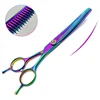 Colorful dog curved thinning shears 7.0 inch professional dog grooming scissors pet curved thinning shears 6