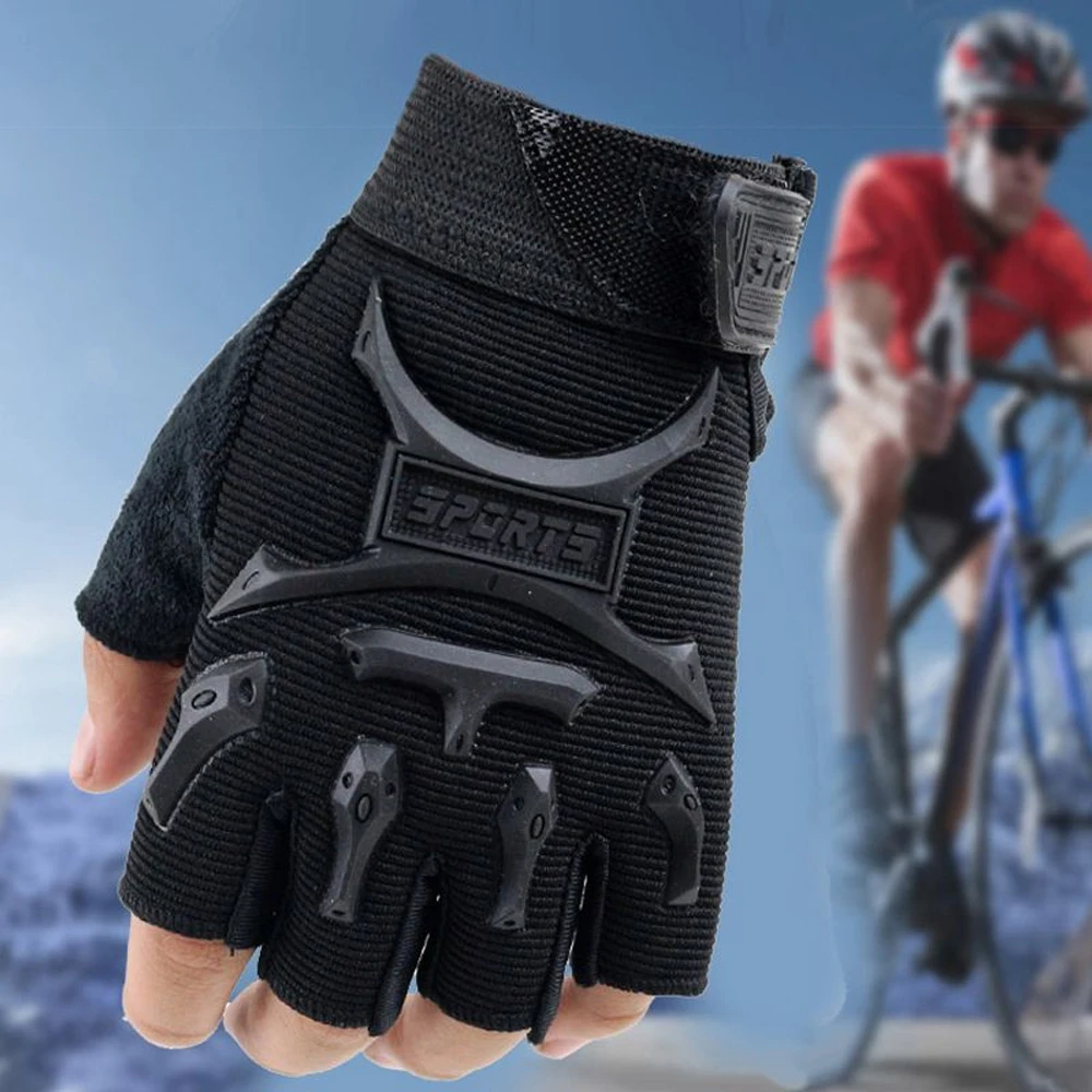 1 Pair Kids Cycling Gloves Half Finger Bike Gloves Non-Slip Mitten