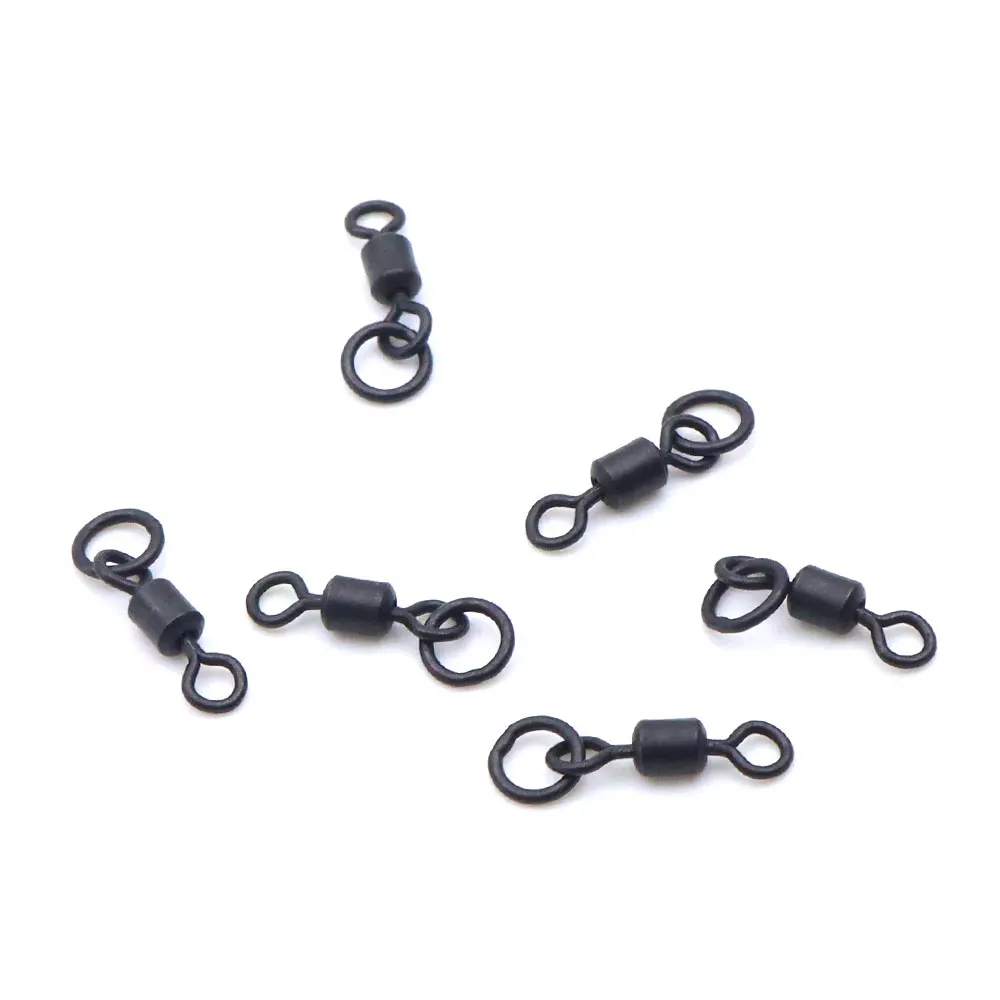 Carp Fishing Swivels 20pcs Carp Fishing Swivels Round Ring Hair Rig Swivels UK20# for Carp Hook Pop Up Bait Boilie Connector Fish Accessories Tackle