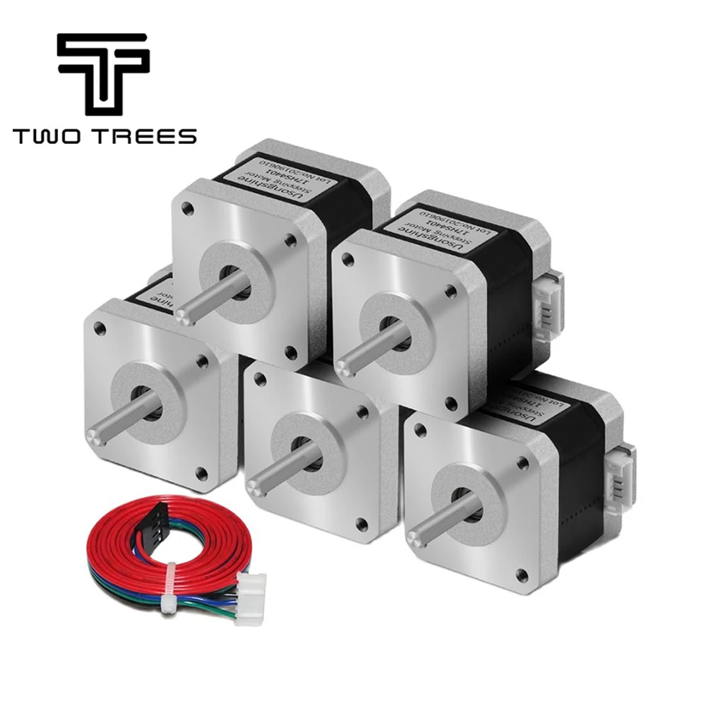 

5pcs 4-lead Nema17 Stepper Motor 48mm 42BYGH 1.7A 17HS8401 Motor for 3D Printer CNC Laser Engraving Machine value 0.9° motor