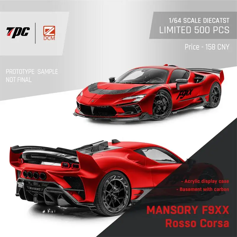 (Pre-ordine) DCM x TPC 1:64 Mansory SF90 F9XX strada/Spider limited500 Diecast Model Car