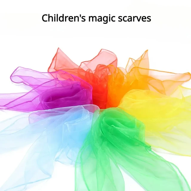 Dance Sensory Scarves Magic Juggling Scarf for Baby Coloured Fabric Play  Silks Rainbow Cloth Gymnastics Toy Kerchief 60cm New - AliExpress