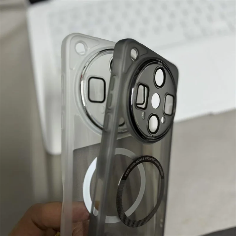 Magnetic Transparent Silicone Case with Camera Protection and Shockproof Bumper