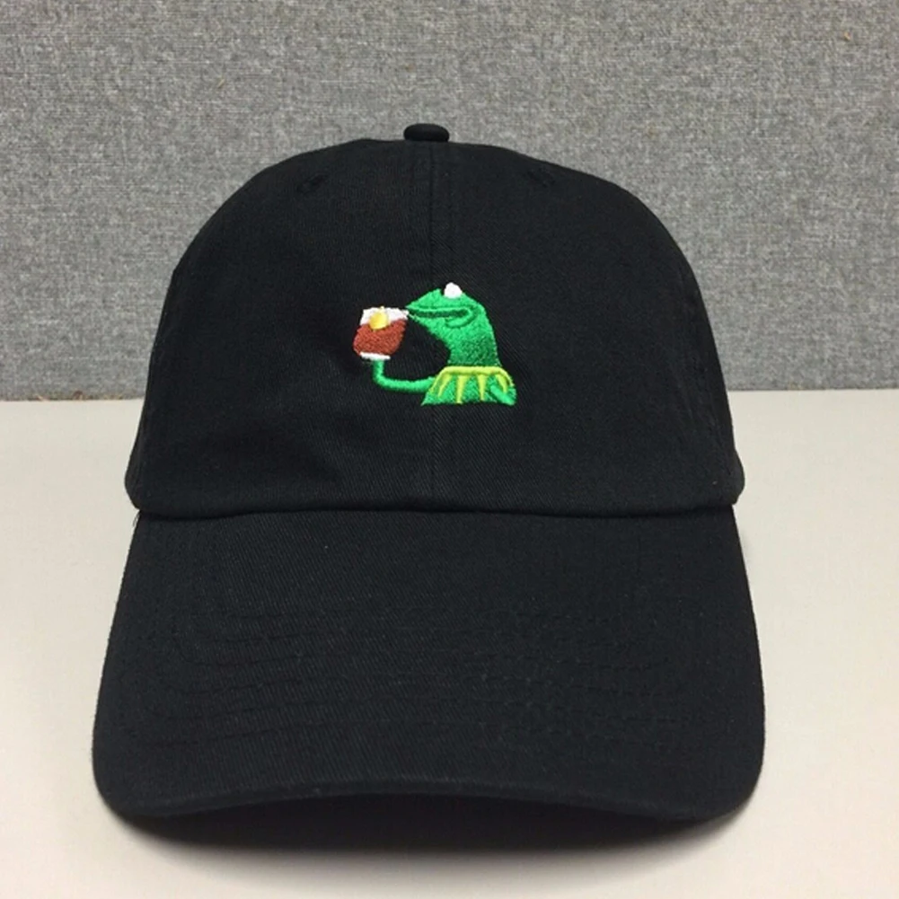 

Frog Sipping Hat Unisex Golf Cap None of My Business Visors Cap Tea Drinking Baseball Caps Fashion Hip Hop Trucker Hats Snapback