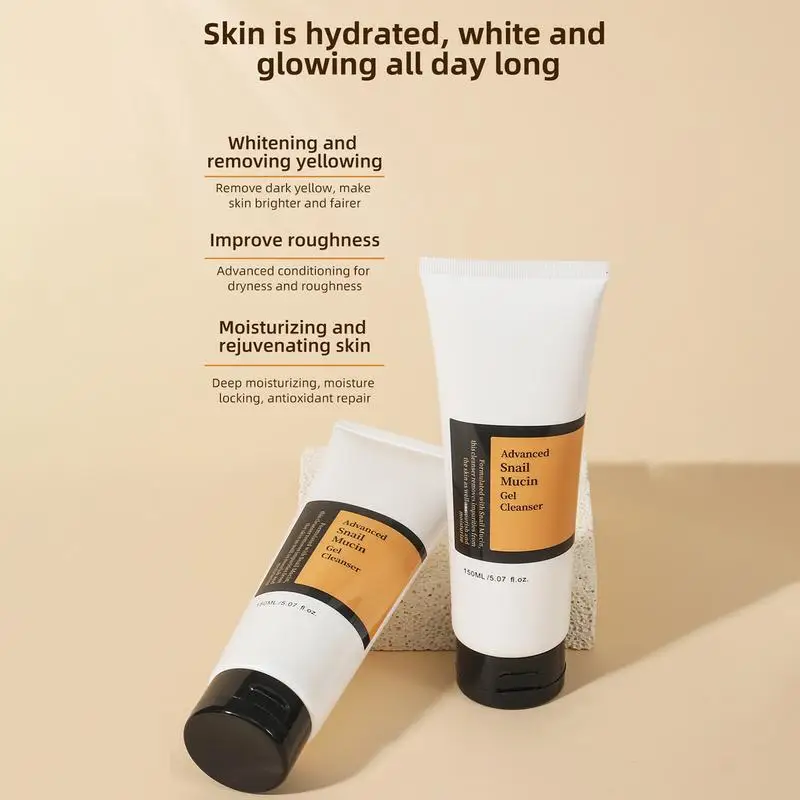 150ml Snail Facial Cleanser Snail Mucin Face Wash Brightening Gel Cleanser Moisturizing Oil Free Face Cleanser Gel face cleaner 4