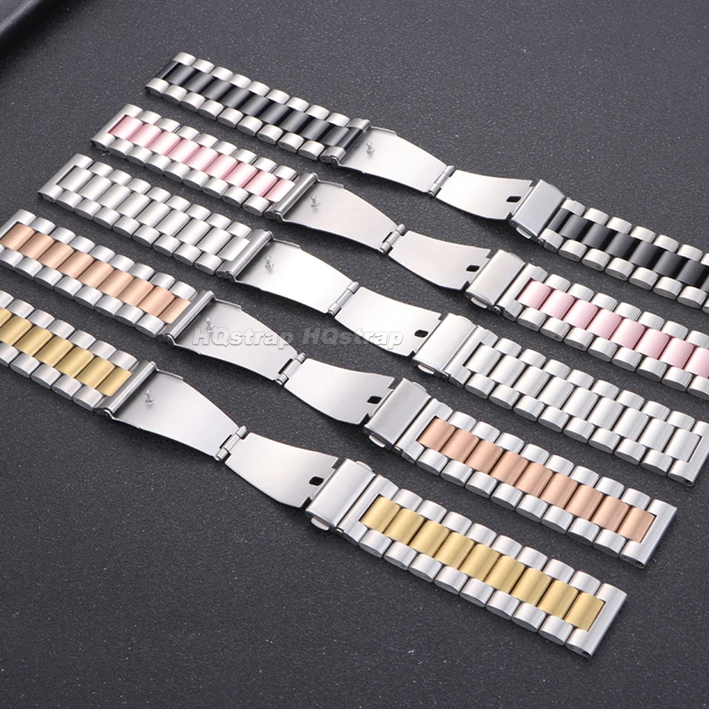 Universal Stainless Steel Quick Release Watch Strap with Folding Buckle