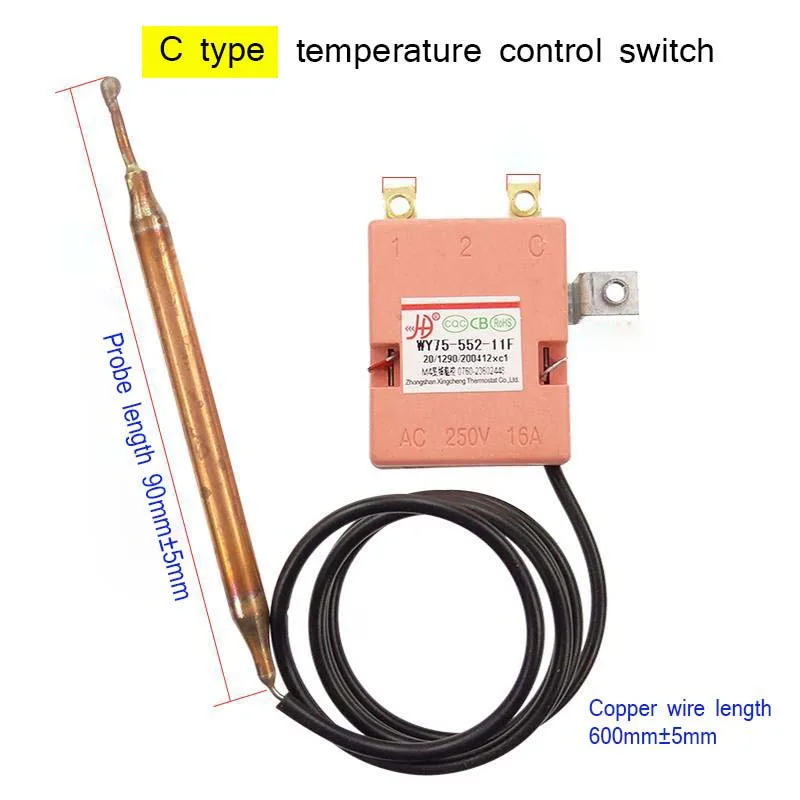 Electric Water Heater Thermostat 75Degree Mechanical Regulator Temperature Control Thermostat for Electric Water Heater