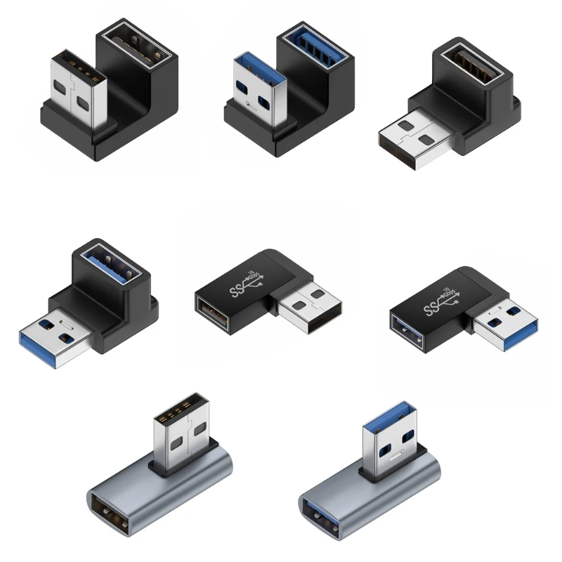 90-градусный левый и правый угловой USB разъем адаптера «папа-мама» для ПК