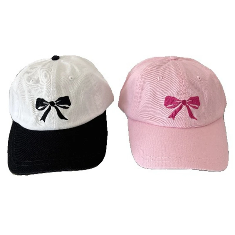 

Embroidered Bowknot Baseball Hat Elegant Women Sun Hat Breathable Peaked Hat Fashion Long Brims Hat Spring Fishing Hat