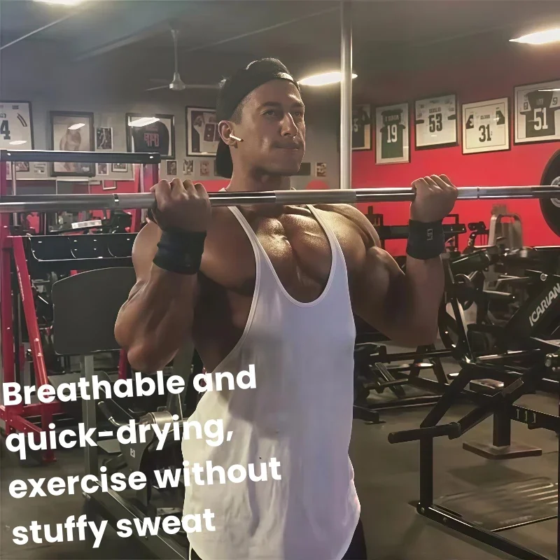 Bodybuilding Tank Top Sleeveless Sweatshirt, Gym Training Vest, Men's Sleeveless Soft Touch Shirt Bodybuilding Fitness Clothing 4