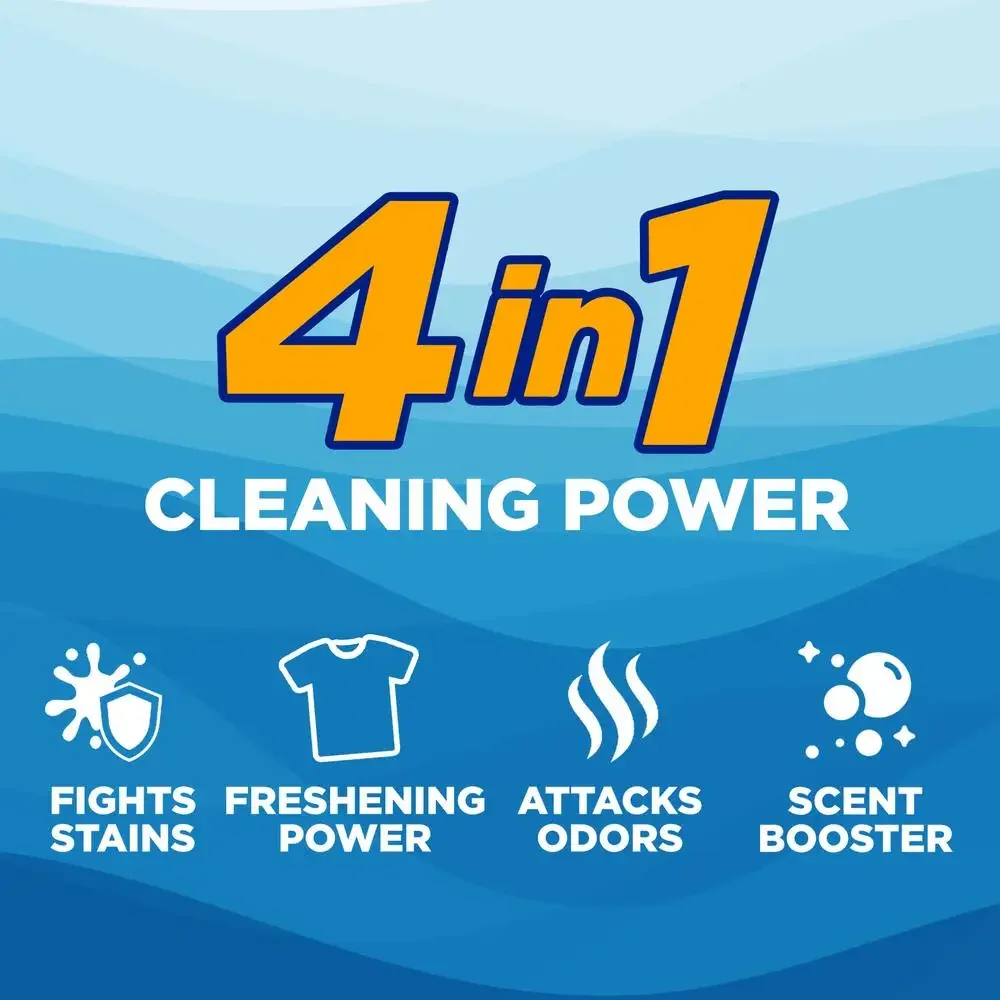 Powerful ARM & HAMMER Clean Burst Liquid Laundry Detergent 200 Loads Concentrated Stain Fighter Fresh Scent Low-Suds Formula