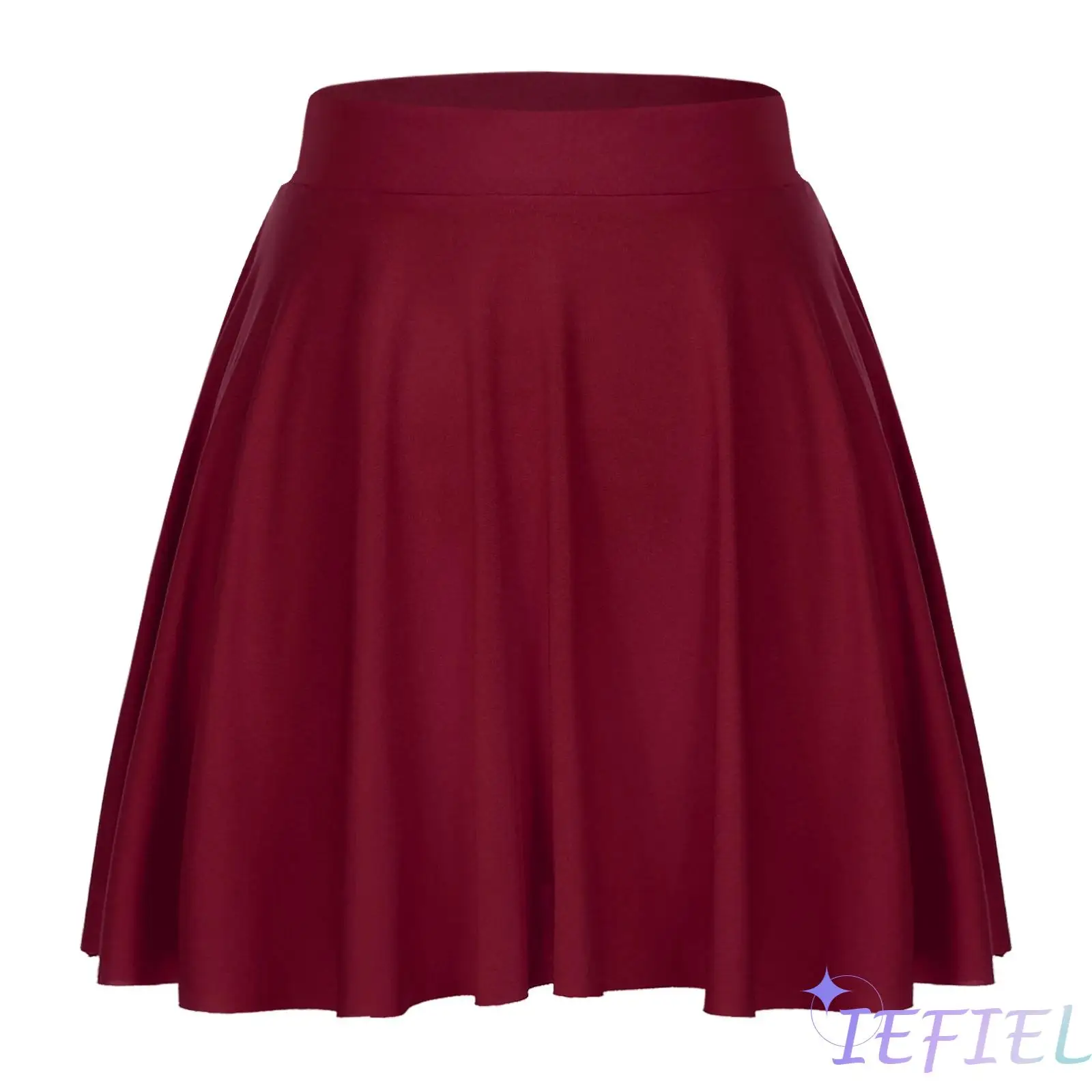 

Women Stretchy Casual Holiday Half Miniskirt Solid Color Ruffle Flared Skirt Sportwear High Waist Tennis Skater Pleated Skirts