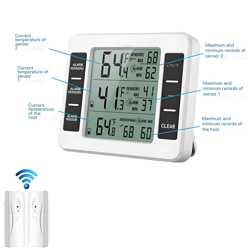 Advanced Digital Wireless Weather Station Thermometer with Indoor-Outdoor Transmitter