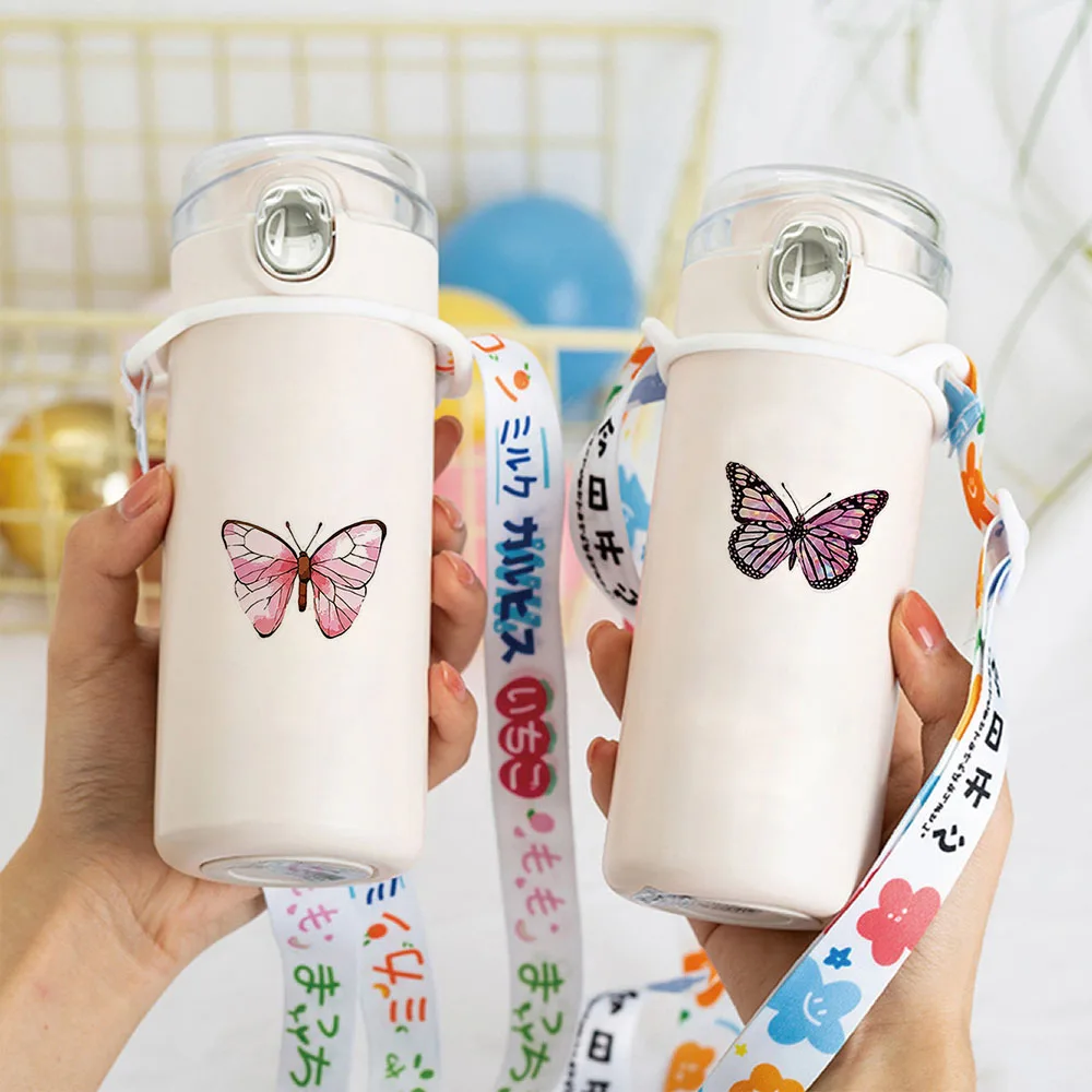 Colorful Butterfly Flower Stickers - 8 Unique Designs for Party Decorations and Scrapbooking