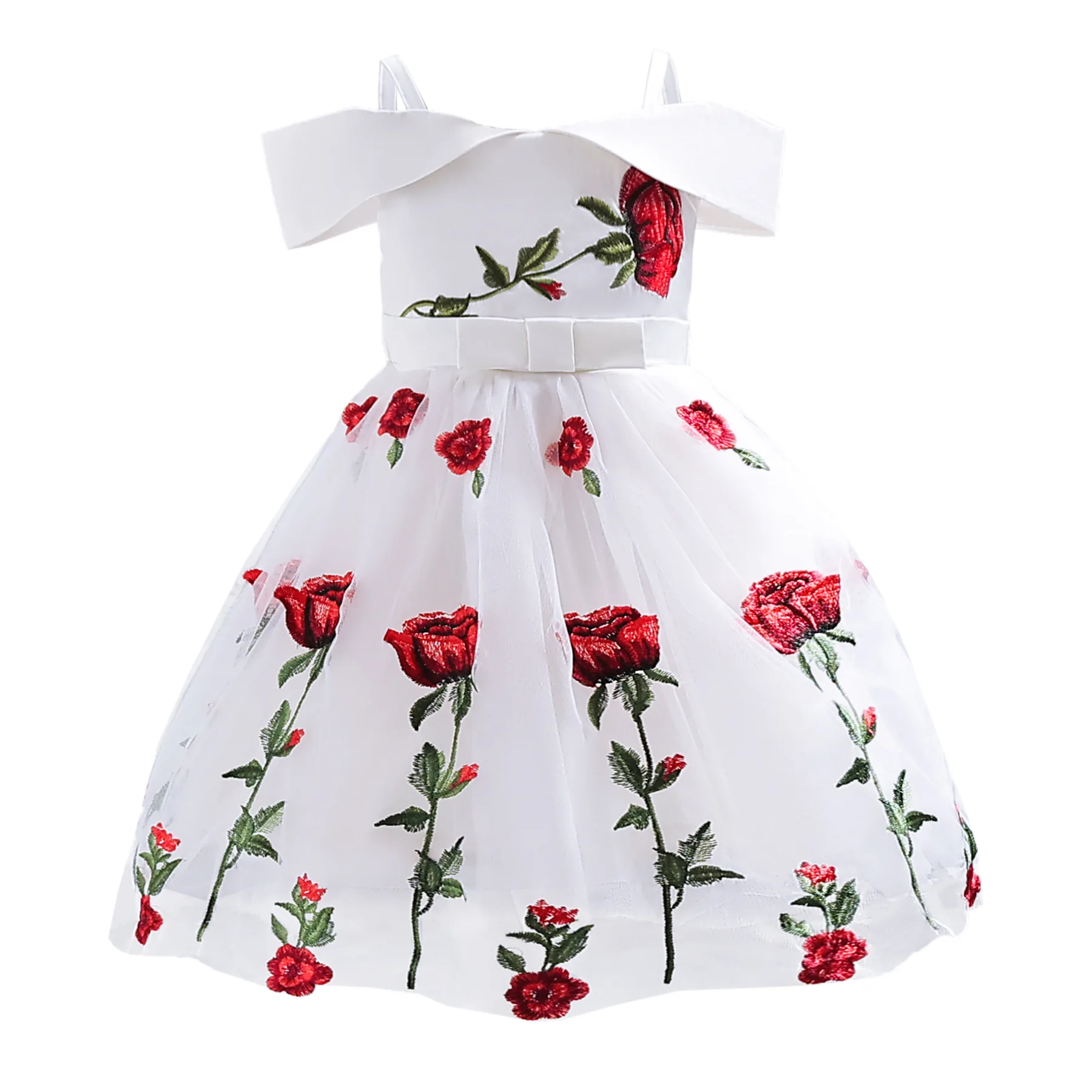 

Flower Girl Dresses Wedding Dress for Girls Flower Rose Bow White Black Short Evening Party Ceremonial 2023 Summer New Princess