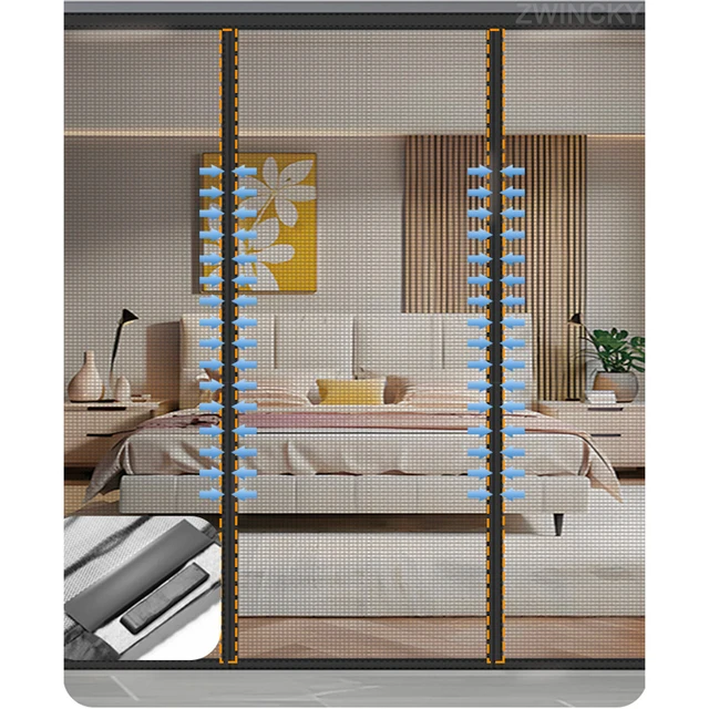Magnetic Door Screen Mosquito Net Multiple Sizes Summer Anti insect Mesh Automatic Closing Curtain Applicable to glass doors 2