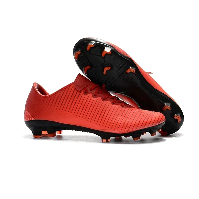 أحذية كرة القدم للرجال FG TF أحذية كرة القدم من الجلد الناعم، أحذية كرة قدم ذات أرضية ثابتة قابلة للتنفس، جلد ناعم مريح