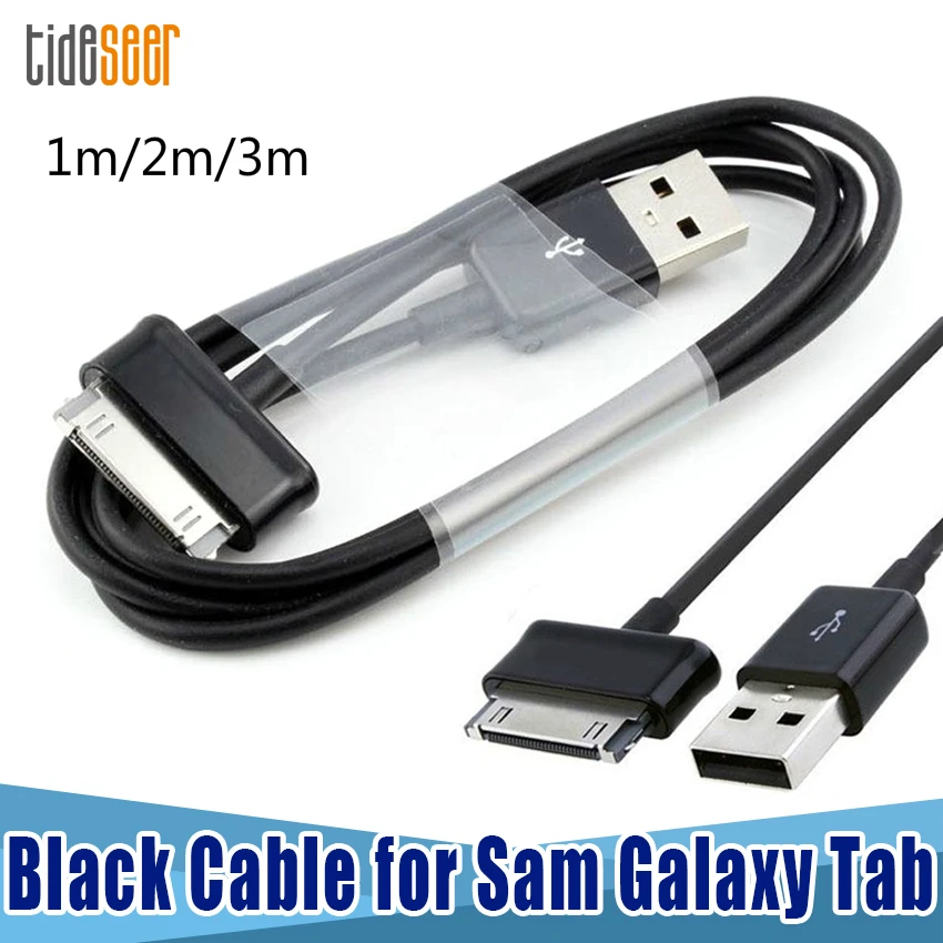 10Pcs 1M 3Ft Cavi Di Alimentazione 2M 3M Cavo Del Caricatore Di Sincronizzazione Usb Per Samsung Galaxy 7 7.7 8.9 10.1 Tab 2 Tablet Nero