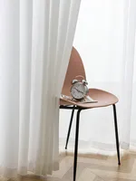 Popular Cheap Modern White Curtain Sheer with 100% Polyester Luxury Design for Bedroom Soft Light Airy Privacy Sheers for Living 1