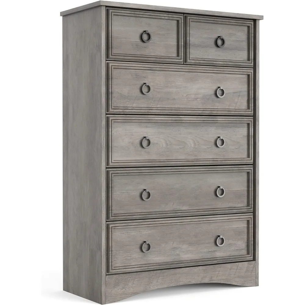 

LGHM Modern 6 Drawer Dresser, Dressers for Bedroom, Tall Chest of Drawers Closet Organizers & Storage Clothes - Easy Pull Handle