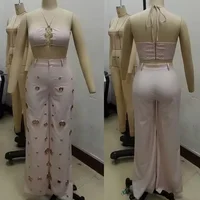 Courtney Halter Crop Top Pant Set 6