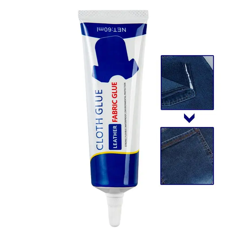 

Sew Glue Clothes Fabric Leather Sew Glue Secure Fast Drying Glue Liquid Sewing Stick Adhesives Waterproof 60ML