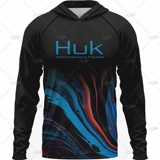HUK Performance Fishing Shirts Breathable Sun Protection Clothing Outdoor  Men Long Sleeve Lightweight Anti-UV Fishing Tops Wear - AliExpress