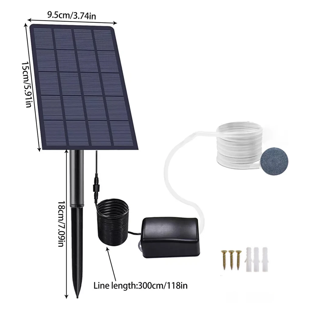 Plug-in Solar Oxygen Pump Fish Tank Oxygenator Aquarium Oxygen Aerator Air Pump Fishing Aerator Pipe Air Bubble Stones aquarium air pump fish tank oxygen pump aquarium accessories aquarium air pump accessories