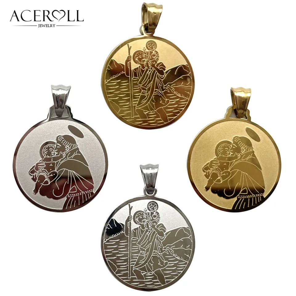 ANCIENNE MÉDAILLE RELIGIEUSE Pendentif Saint Christophe Argent 1900 EUR