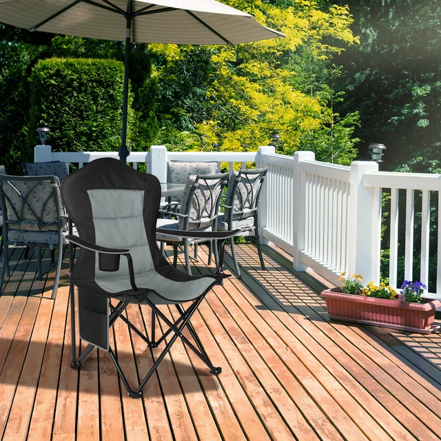 WOLTU Sedia Da Campeggio Pieghevole Reclinabile Con Poggiatesta E Portabicchieri - Foto 2