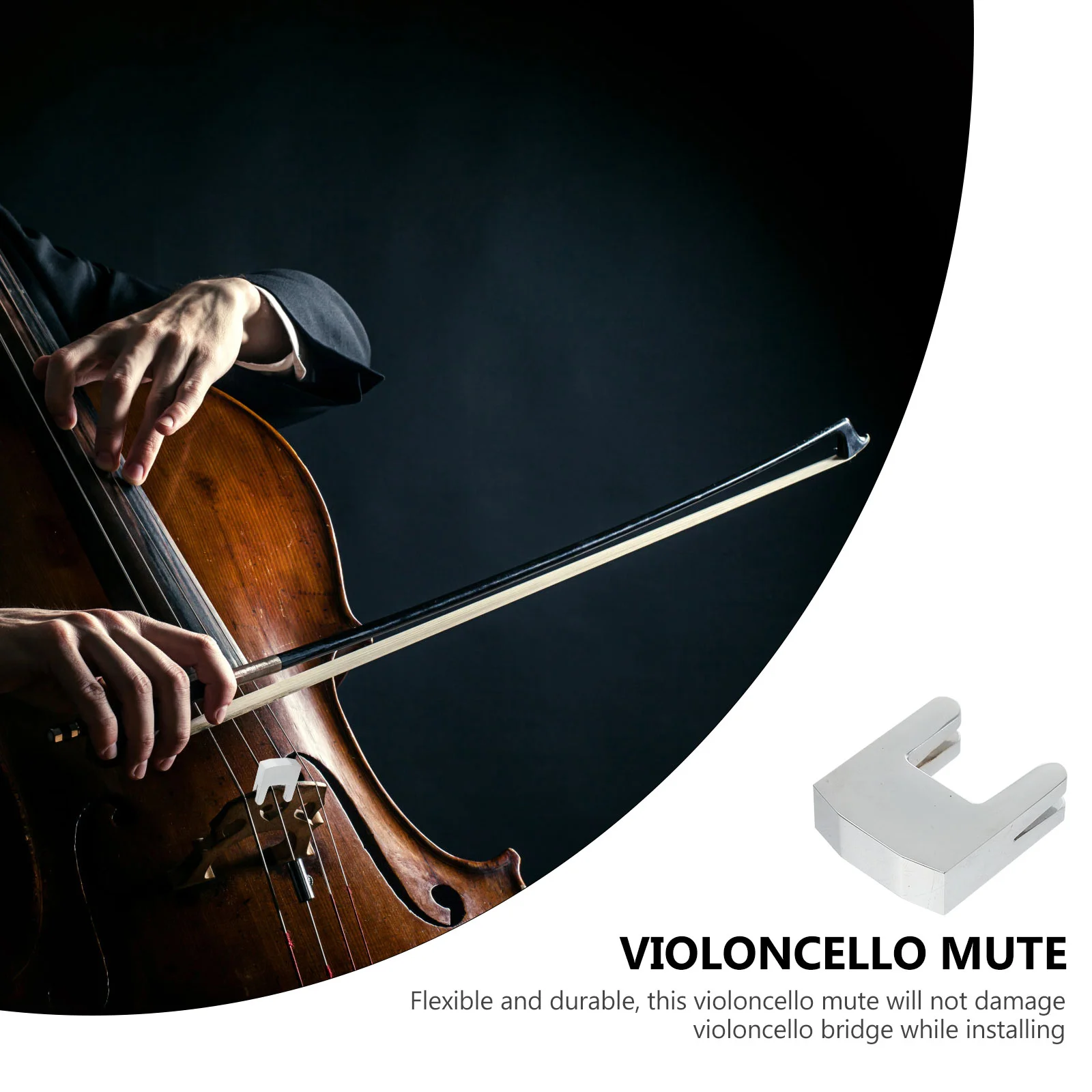 Cello 1PC Creative Zinc Alliage Violoncello Silencieux 3/4 4/4 Portable Cello Mute 