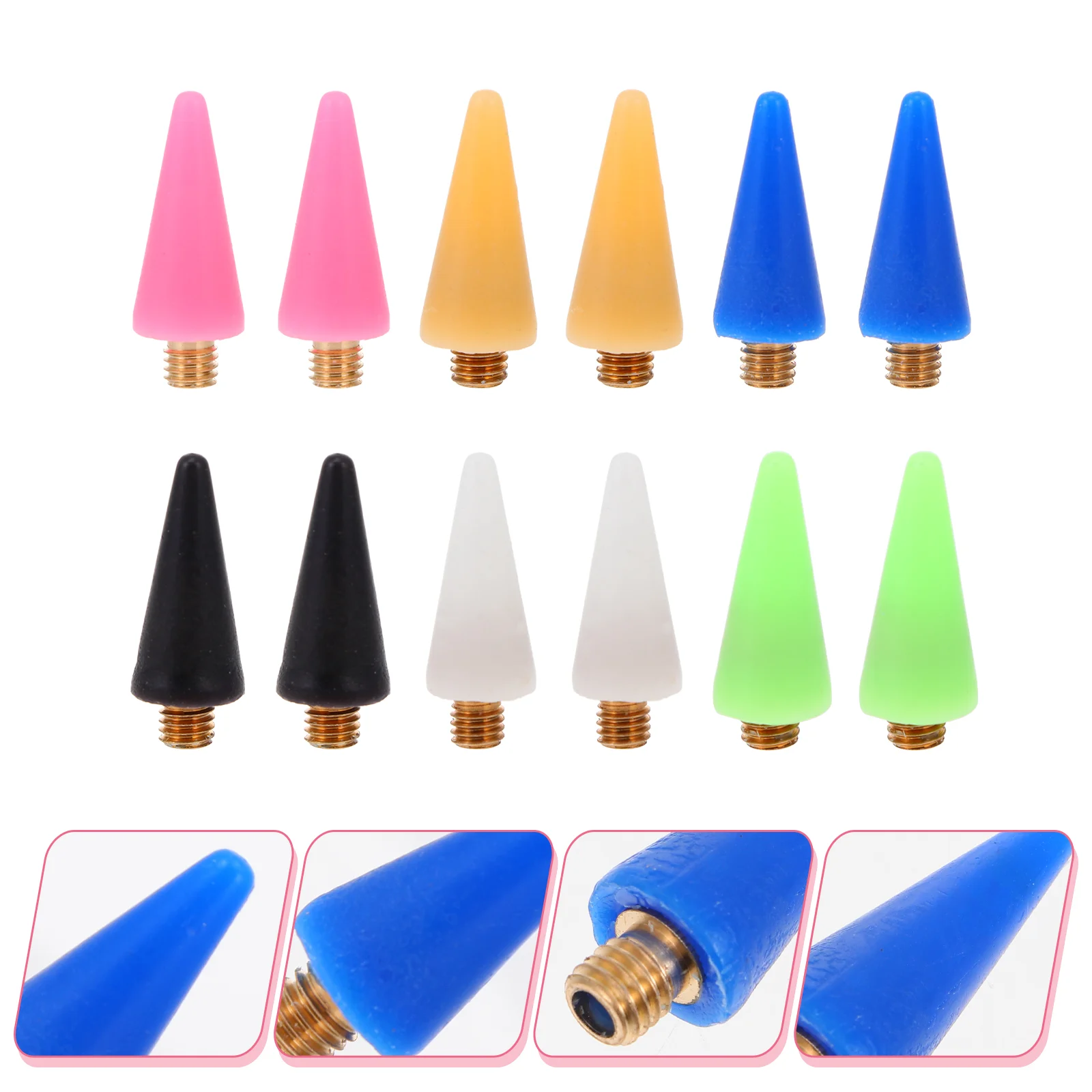 

12 Pcs Point Drilling Pen Wax Head Replacement Nail Dotting Picker Tip Rhinestone