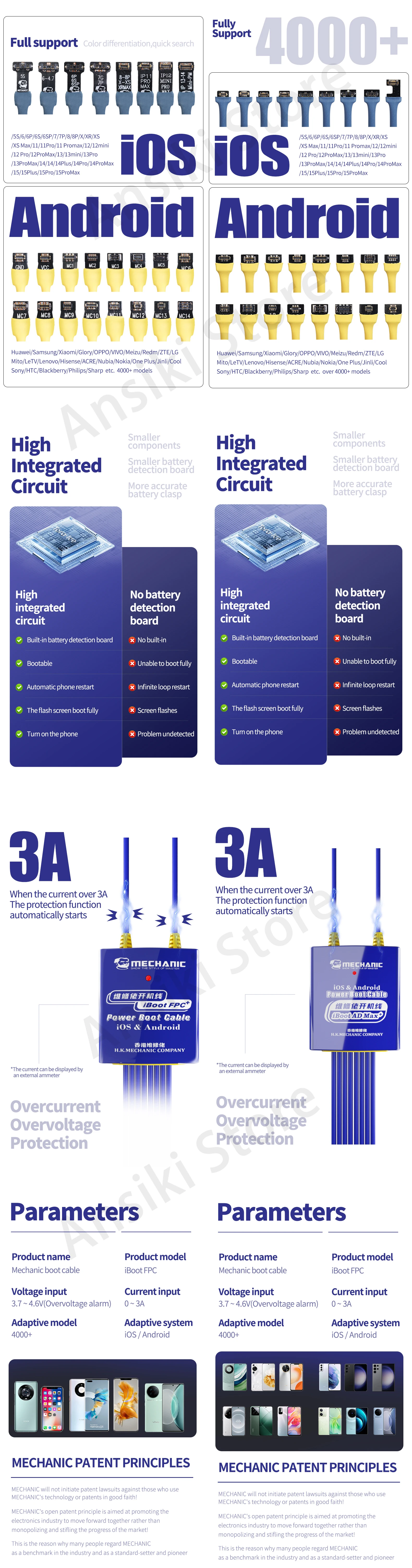 Power Supply Test Cable mobile Phone Power Boot cable For iPhone 6-15PM Android