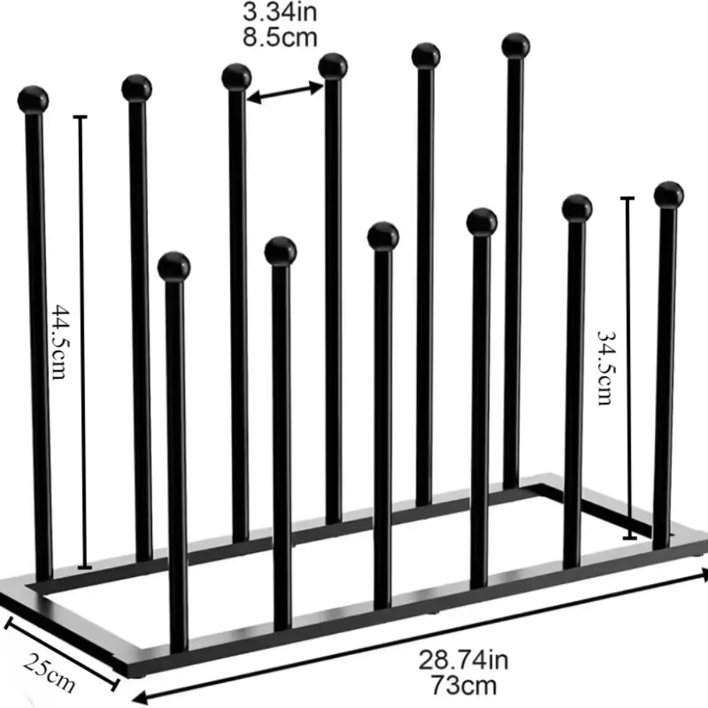 Tall Boots Storage Rack Black Standing Modern Style Shoe Shelf Housewear Supply Rain Shoes Support Frame Storage Organizer Rack