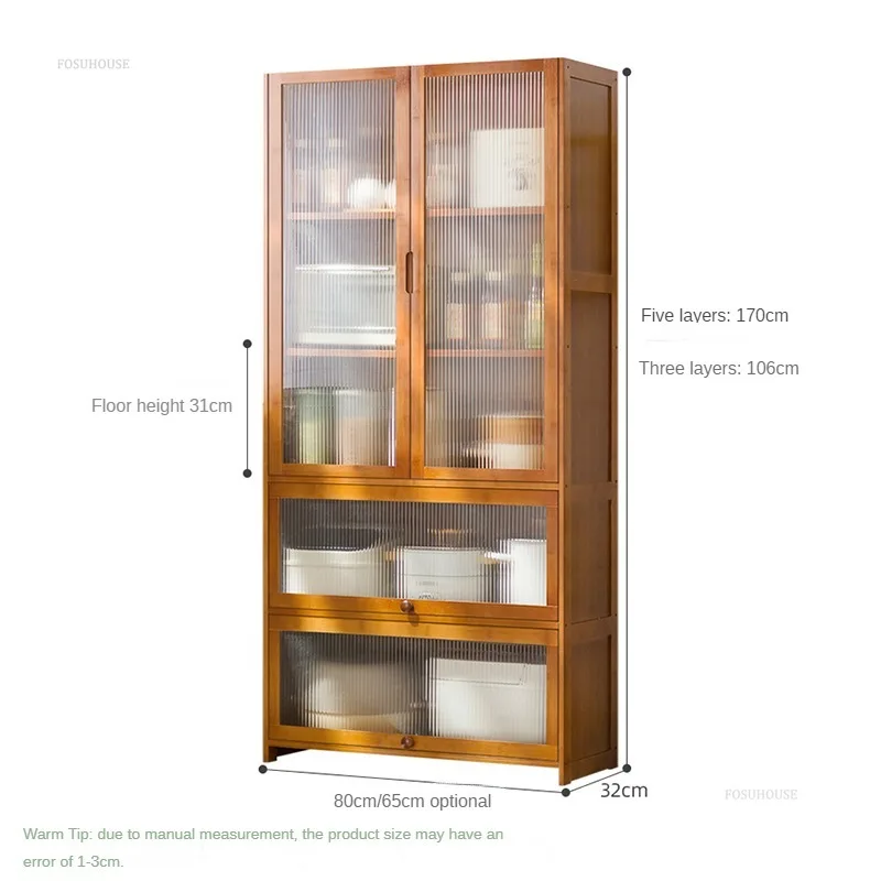 Multi-layer Kitchen Cabinet Small Apartment Kitchen Cabinets Multi-functional Floor-standing Living Room Sundry Storage Cabinets