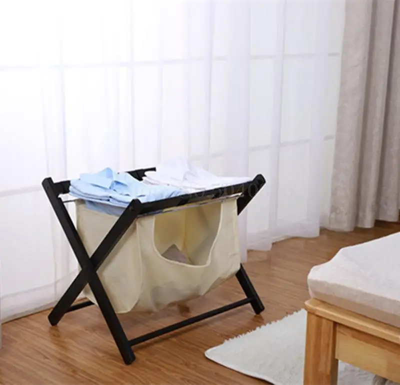 Hotel room furniture solid wood luggage rack hotel home folding floor luggage rack storage shelf