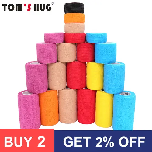 18 Colors Colorful Athletic Wrap Tape Self Adhesive Elastic Bandage Bands Sports Protector For Knee Finger Ankle Palm Pet - Image 2